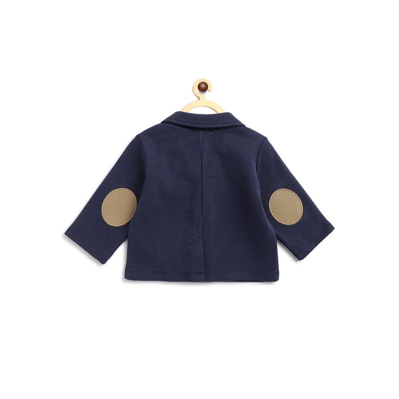 Boys Dark Blue Blazer With Elbow patch image number 1